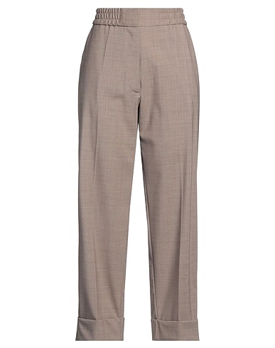 P.A.R.O.S.H. Casual trouser Taupe 95% Virgin Wool, 5% Elastane