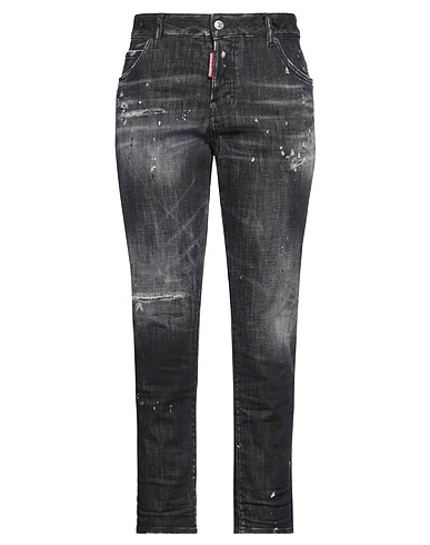 DSQUARED2 Baggy Black 98% Cotton, 2% Elastane, Cow leather