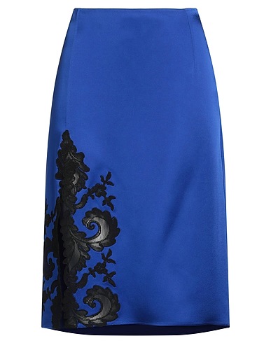 VERSACE Midi skirt Blue 74% Acetate, 26% Viscose, Cotton