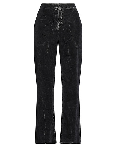 LOEWE Pantalone Nero 98% Cotone, 2% Elastan, Pelle di vitello