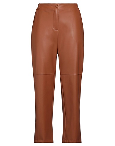 OTTOD'AME Casual trouser Brown 100% Polyurethane, Polyester