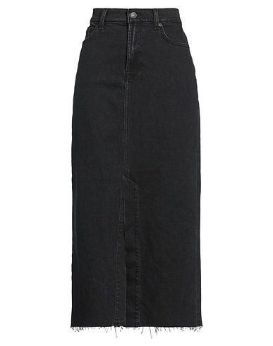 7 FOR ALL MANKIND Denim skirt Black 99% Cotton, 1% Elastane