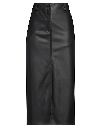 OTTOD'AME Midi skirt Black 100% Polyurethane, Polyester