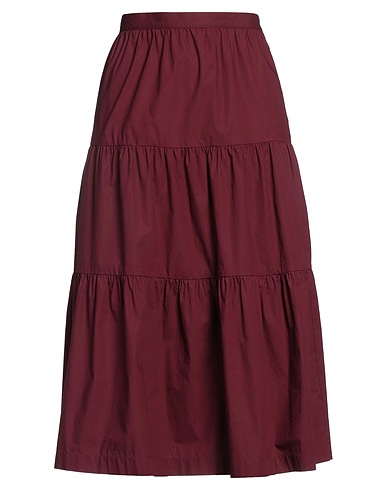PATRIZIA PEPE Midi skirt Burgundy 100% Cotton