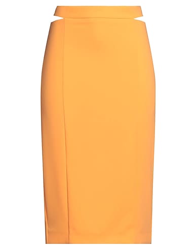 PATRIZIA PEPE Midi skirt Orange 89% Polyester, 11% Elastane