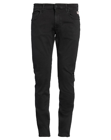 ROŸ ROGER'S Denim pants Black 98% Cotton, 2% Elastane