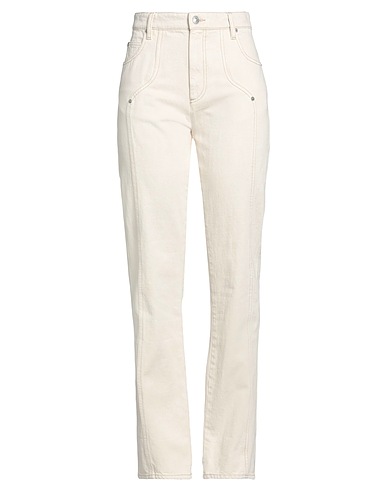MARANT ÉTOILE Denim trousers Cream 100% Cotton