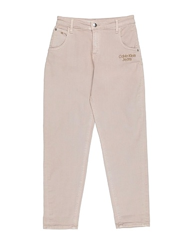 CALVIN KLEIN JEANS Denim trousers Beige 99% Cotton, 1% Elastane