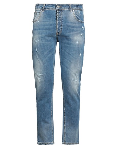 OVER/D Denim trousers Blue 98% Cotton, 2% Elastane
