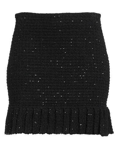 SELF-PORTRAIT Mini skirt Black 45% Polyester, 24% Cotton, 16% Viscose, 11% Polyamide, 4% Metallic fiber