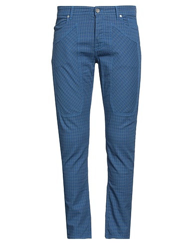 JECKERSON Casual trouser Slate blue 99% Cotton, 1% Elastane