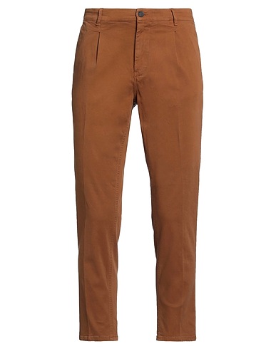ROŸ ROGER'S Casual pants Brown 97% Cotton, 3% Elastane