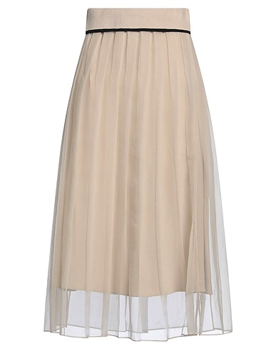 BRUNELLO CUCINELLI Midi skirt Beige 100% Silk, Cotton, Polyester, Polyamide