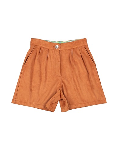 CAFFÉ D'ORZO Shorts & Bermuda Brown 90% Polyester, 10% Elastane