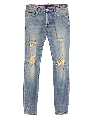 PHILIPP PLEIN Denim pants Blue 99% Cotton, 1% Elastane