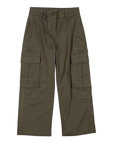 VICOLO Casual trouser GIRL Military green 98% Cotton, 2% Elastane