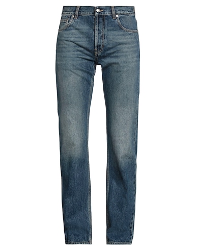 MCQUEEN Pantalon en jean 100% Coton, Cuir de veau