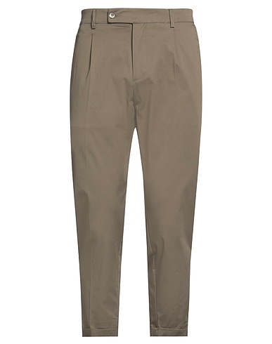 YES LONDON Casual pants Khaki 97% Cotton, 3% Elastane