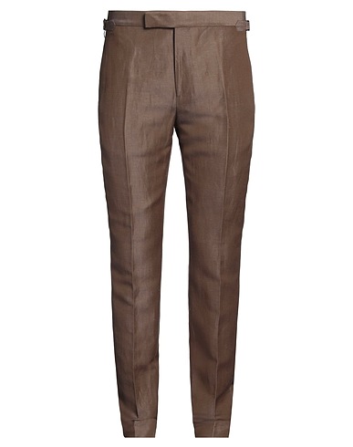 DUNHILL Pantalone Khaki 50% Lana, 50% Lino