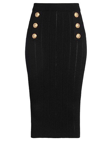 BALMAIN Midi skirt Black 84% Viscose, 16% Polyester