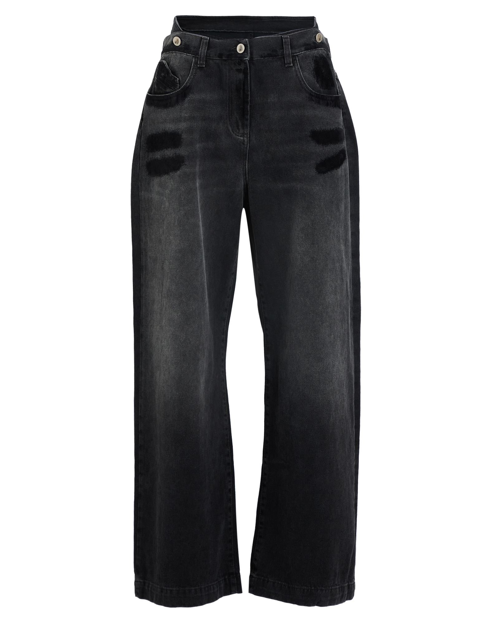 デニム・ジーパン THE ATTICO Woman Jeans Black 248WCP190D075 100 The Attico Wide black washed denim jeans | TheDoubleF
