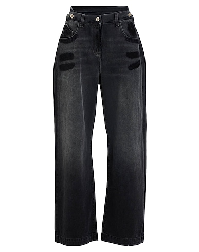 THE ATTICO Denim trousers Black 100% Cotton, Polyester, Elastane