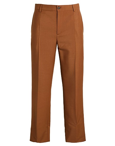 VERSACE Casual trouser Brown 60% Mohair wool, 40% Virgin Wool
