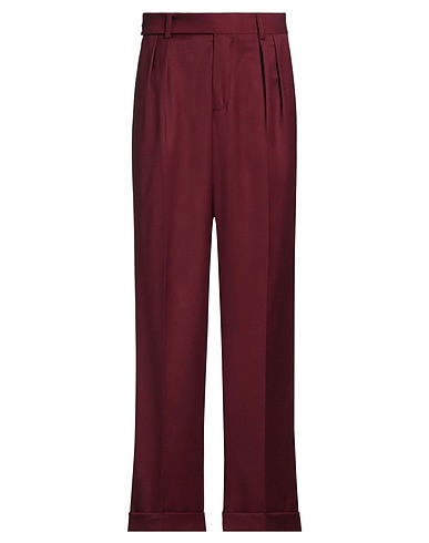 DANIELE ALESSANDRINI Casual trouser Burgundy 63% Polyester, 34% Viscose, 3% Elastane