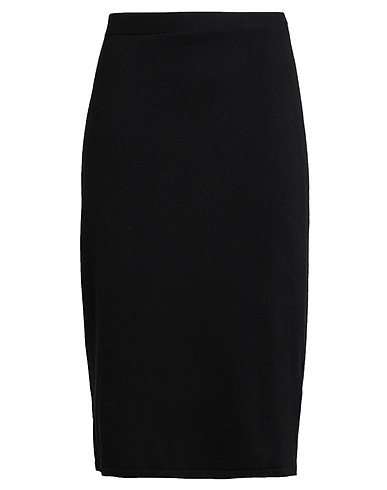 'S MAX MARA Midi skirt Black 78% Virgin Wool, 18% Polyamide, 4% Elastane