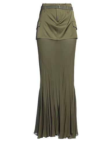 ANIYE BY Maxi Skirts Military green 100% Viscose