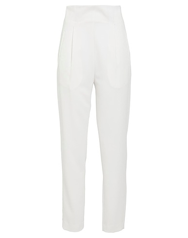 ERIKA CAVALLINI Casual trouser White 56% Acetate, 44% Polyester