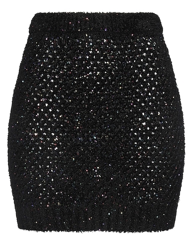 BALMAIN Mini skirt Black 64% Polyamide, 36% Silk, Elastane