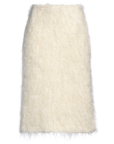 DRIES VAN NOTEN Midi skirt Ivory 57% Wool, 43% Mohair wool