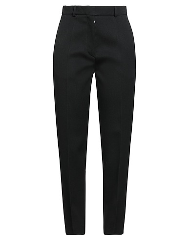 LANVIN Casual trouser Black 100% Wool, Buffalo Horn