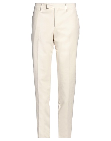 LARDINI Casual trouser Off white 98% Cotton, 2% Elastane