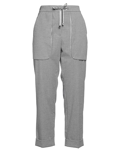 PESERICO Casual trouser Grey 69% Polyester, 29% Viscose, 2% Elastane, Silk