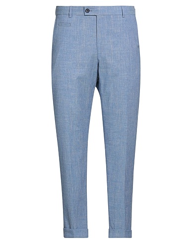 STRELLSON Casual pants Light blue 43% Cotton, 26% Wool, 18% Viscose, 11% Linen, 2% Elastane