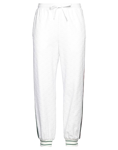GUCCI Casual trouser White 85% Cotton, 12% Polyamide, 3% Elastane, Polyester, Viscose