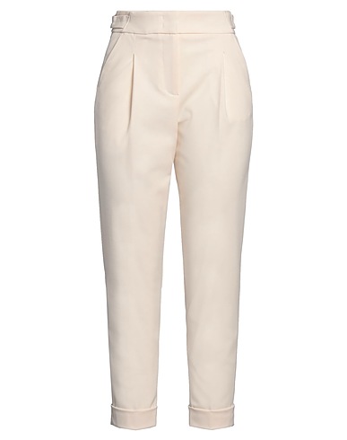PESERICO Casual pants Ivory 53% Polyester, 43% Virgin Wool, 4% Elastane