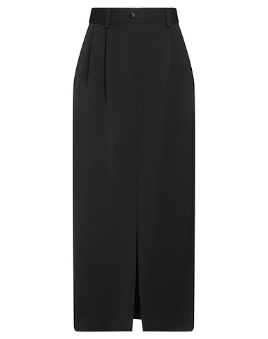 DOLCE&GABBANA Maxi Skirts NERO 90% Virgin Wool, 8% Silk, 2% Polyester
