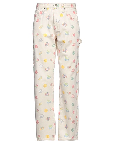 GUESS Denim trousers Off white 100% Cotton