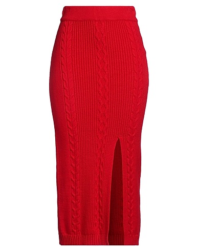 PATRIZIA PEPE Midi skirt Red 52% Viscose, 28% Polyester, 20% Polyamide