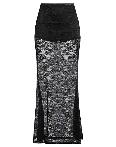 WEILI ZHENG Long skirt Black 95% Polyester, 5% Elastane
