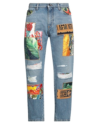 DOLCE&GABBANA Denim pants Blue 70% Cotton, 28% Silk, 2% Elastane