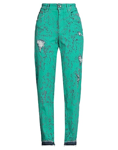DOLCE&GABBANA Denim pants Green 99% Cotton, 1% Elastane