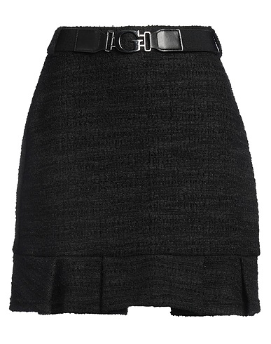 GUESS Mini skirt Black 56% Polyester, 29% Cotton, 11% Acrylic, 4% Metallic fiber