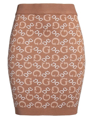 GUESS Mini skirt Camel 80% Viscose, 20% Polyester