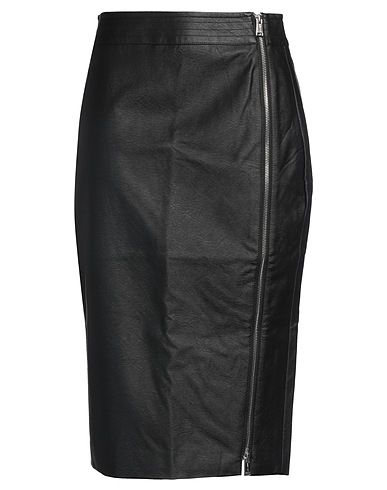 GUESS Midi skirt Black 100% Viscose, Polyurethane