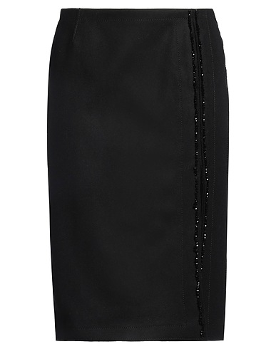 N°21 Midi skirt Black 80% Wool, 18% Polyamide, 2% Elastane, Glass, Polyester