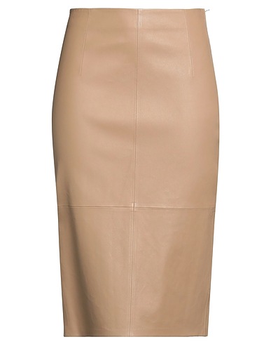 DESA 1972 Midi skirt Camel 100% Leather